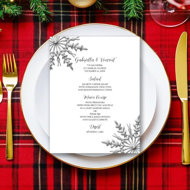 Snowflake Winter Wedding Menu (Creator Uploaded)