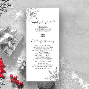 Snowflake Winter Wedding Program Programme