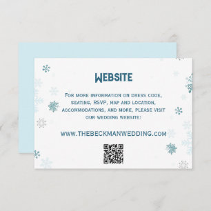 Snowflake Winter Wonderland Wedding Website Enclosure Card