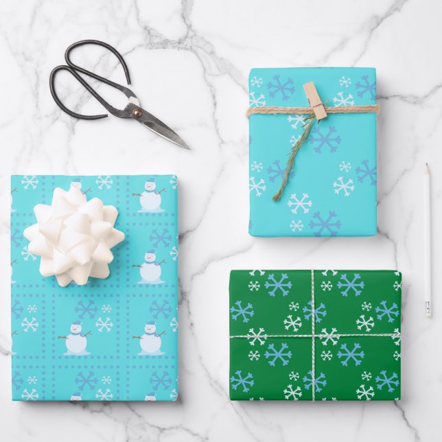 Snowflake Wrapping Paper Bundle (Front)