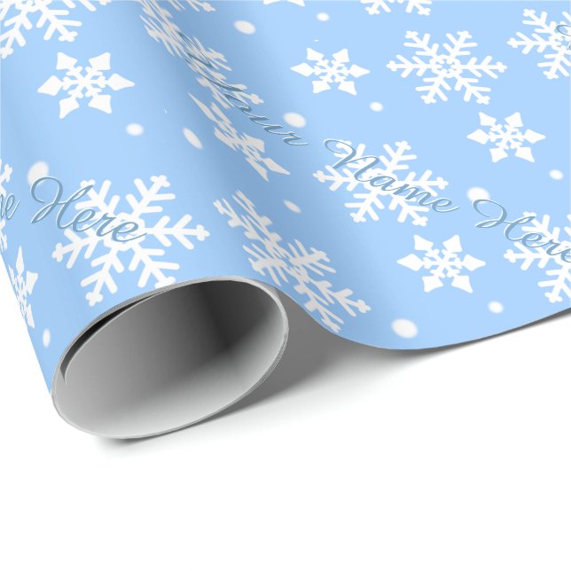 Snowflake Wrapping Paper Personalised Gift Paper (Roll Corner)