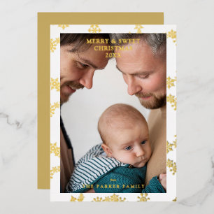 Snowflake Wreath Christmas Modern Custom Photo 