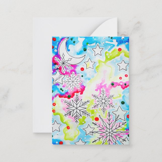 Snowflake Yule Art Card (Front)