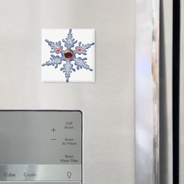 Snowflake Zombie! Square Magnet (In Situ (Fridge))