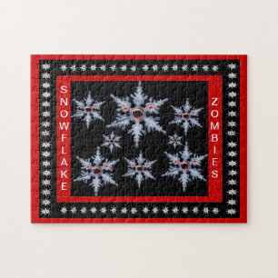 Snowflake Zombies Attack Funny Christmas Family Jigsaw Puzzle