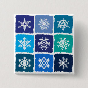 Snowflakes 15 Cm Square Badge