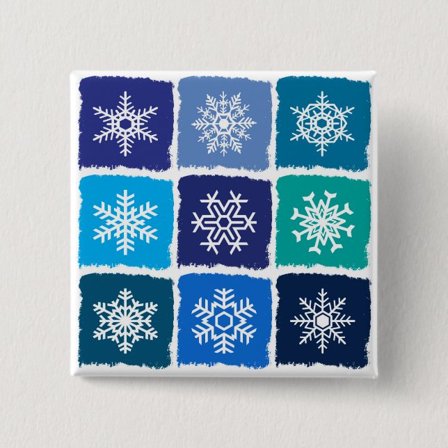 Snowflakes 15 Cm Square Badge (Front)