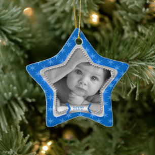 Snowflakes 2023 Baby's First Christmas Ceramic Tree Decoration