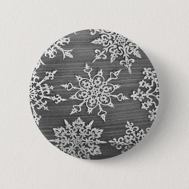 Snowflakes 6 Cm Round Badge (Front)