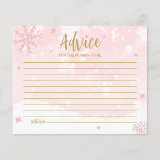 Snowflakes Affordable Baby Shower Advice Cards