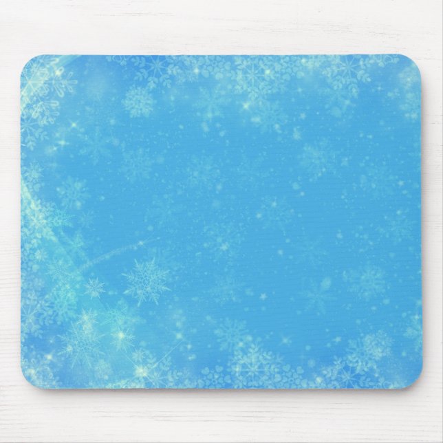 Snowflakes and blue sky mouse pad (Front)