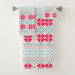 Snowflakes and Lace Bath Towel Set