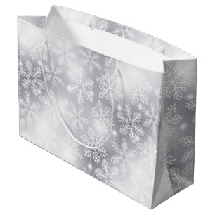 Snowflakes and lights large gift bag