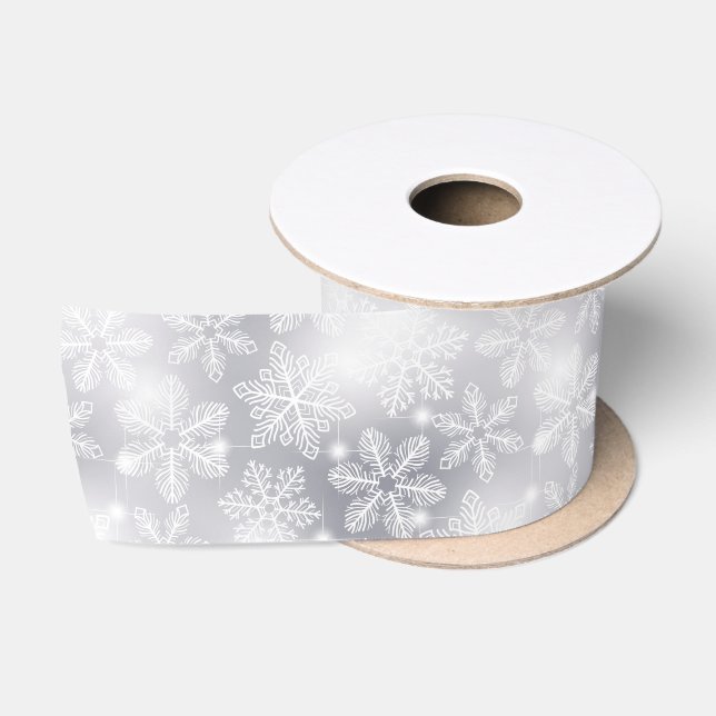 Snowflakes and lights satin ribbon (Spool)