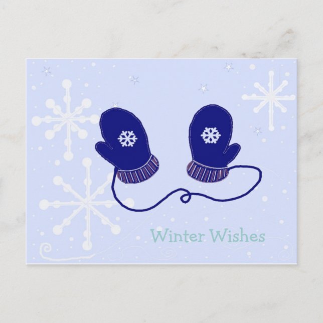 Snowflakes and Mittens Postcard (Front)