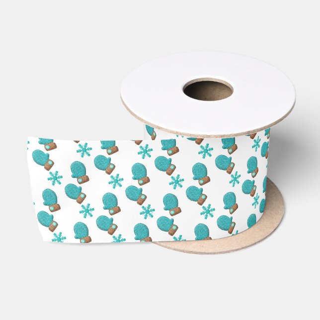 Snowflakes and Mittens Satin Ribbon (Spool)