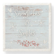 Snowflakes and Smiles Coaster