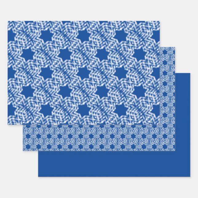 Snowflakes and Stars Wrapping Paper Sheet (Set)