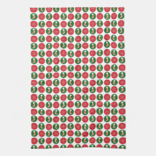 Snowflakes and Stockings Tea Towel