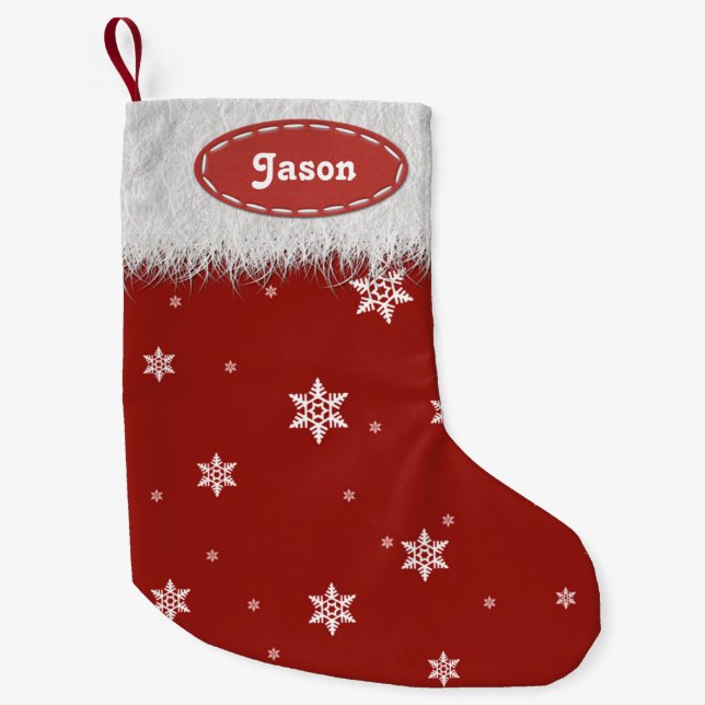 Snowflakes and White Fur - Christmas Stockings (Front)