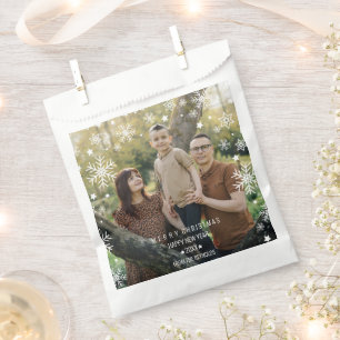 Snowflakes Arch-Shaped Frame Photo Overlay Holiday Favour Bags