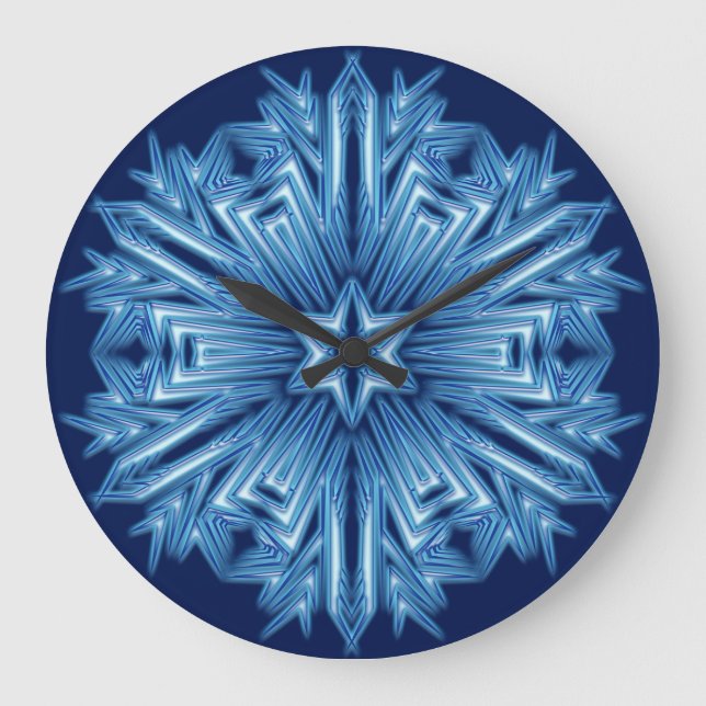 Snowflakes Art 11 Wall Clocks & Numeral Options (Front)