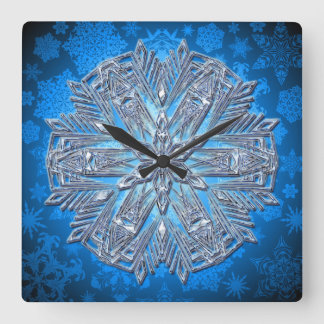Snowflakes Art 13 Wall Clocks & Numeral Options