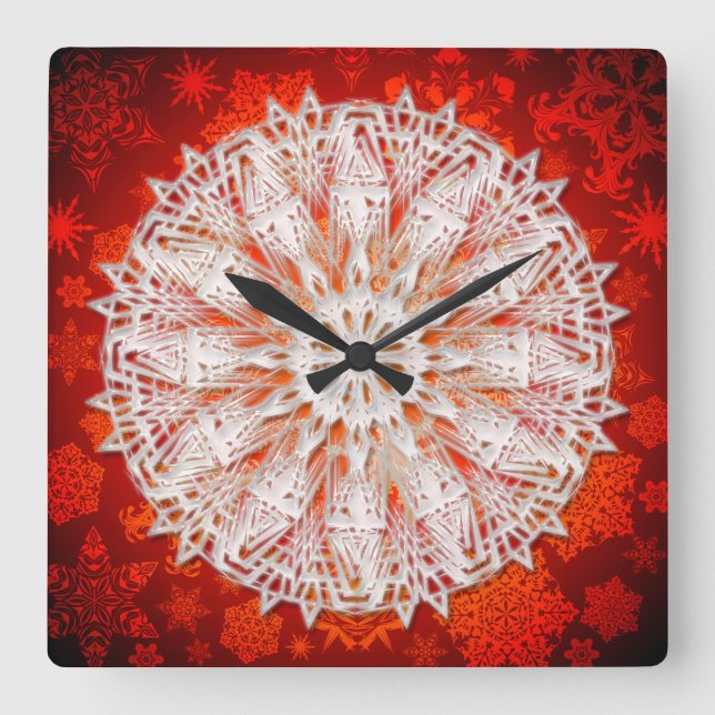 Snowflakes Art 14 Wall Clocks & Numeral Options (Front)