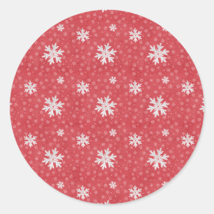 Snowflakes at Christmas Eve Invitation Classic Round Sticker
