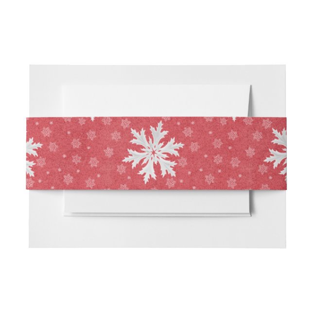 Snowflakes at Christmas Eve Invitation Napkins Tis Belly Band (Front Example)
