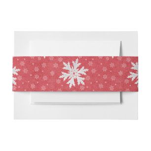 Snowflakes at Christmas Eve Invitation Napkins Tis Invitation Belly Band