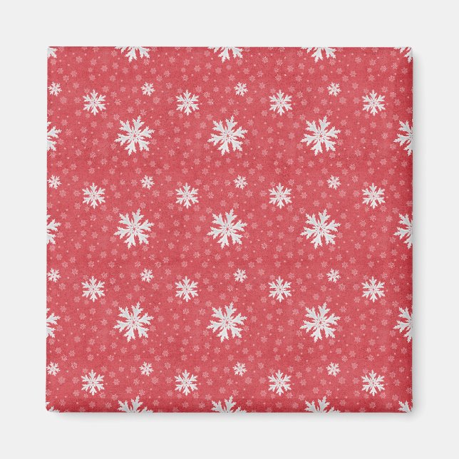 Snowflakes at Christmas Eve Invitation Napkins Tis Magnet (Front)