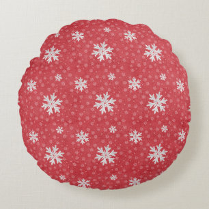 Snowflakes at Christmas Eve Invitation Napkins Tis Round Cushion