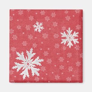 Snowflakes at Christmas Eve Postcard Magnet