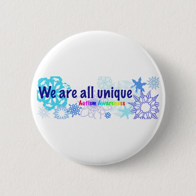 snowflakes_autism 6 cm round badge (Front)
