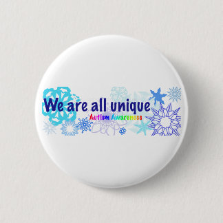 snowflakes_autism 6 cm round badge