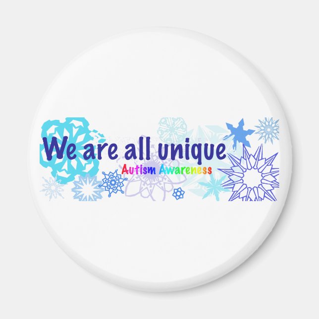 snowflakes_autism magnet (Front)
