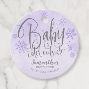 Snowflakes Baby It's Cold Outside Baby Shower Favo Favour Tags