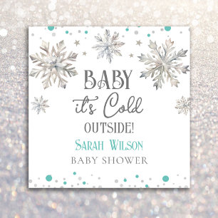 Snowflakes Baby it's cold outside baby shower Napkin