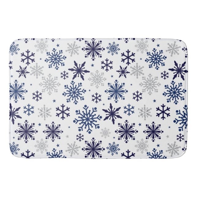 Snowflakes  bath mat (Front)