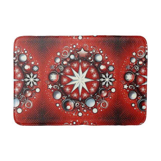 Snowflakes  bath mat (Front)