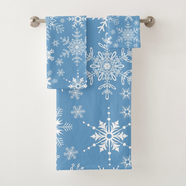 Snowflakes  bath towel set (Insitu)