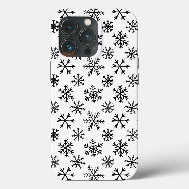 Snowflakes Black and White Pattern Case-Mate iPhone Case (Back)