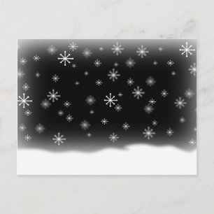 SNOWFLAKES BLACK POSTCARD