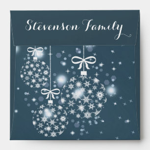Snowflakes, blue and white, balloons envelope