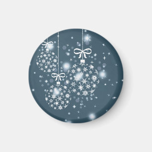 Snowflakes, blue and white, balloons magnet