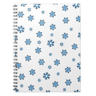 Snowflakes (Blue & Black) Spiral Notebook