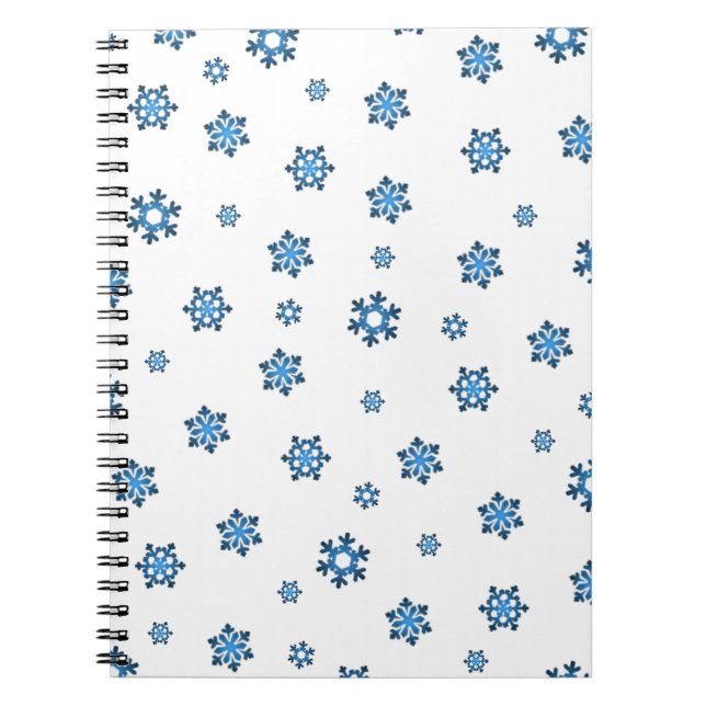 Snowflakes (Blue & Black) Spiral Notebook (Front)