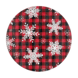 Snowflakes & Buffalo Plaid: Winter Charm Cutting Board