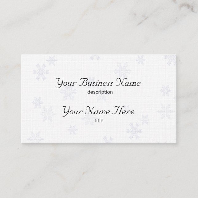Snowflakes Business Card Template Executive Linen (Front)